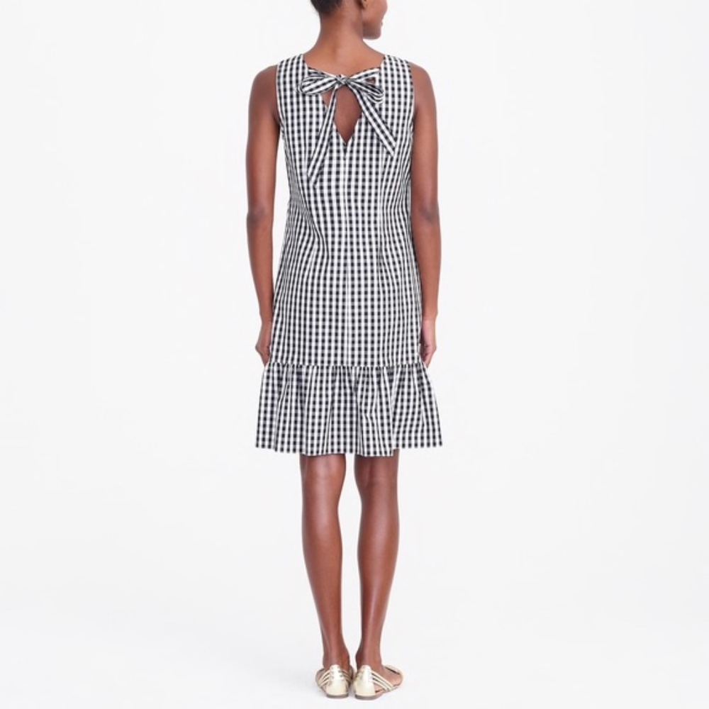 *NWT* J. Crew Factory Gingham Bow-Back Dress